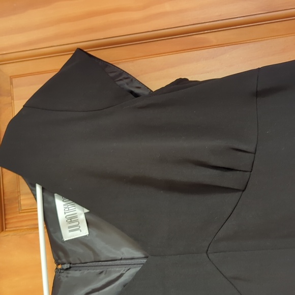 Julian Taylor Formal Flare Mesh Panel Hem Dress 16 Black - Picture 12 of 16